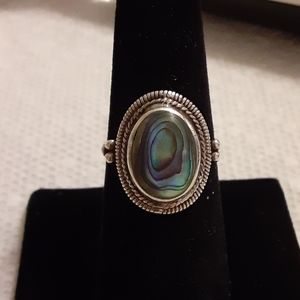 925 Silver Abalone Shell Ring